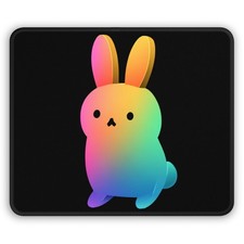 Rainbow Gradient Bunny Gaming Mouse Pad | Cute Kawaii Rabbit picture