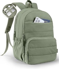 Uselike Quilted Travel Backpack for Women 15.6 Inch Laptop Bag Sage Green picture