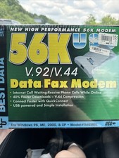 Vintage Best Data 56K USB V.92 V.44 External Data Fax Modem 56USBSL 98 XP NIB picture