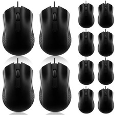 12 Pcs Wired Computer Mouse Bulk Cord USB Computer Mice Ergonomic Wired Mouse... picture