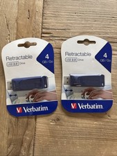 Lot Of 2 Verbatim #97087 Store 'n' Go 4GB USB 2.0 Flash Drive picture