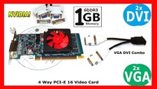 Low Profile 1GB SFF Video Card. PCI-E 16x with  2X DVI-DVI, and 2X VGA Adapters picture
