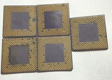5x AMD Ceramic CPU Processor Gold Pin PGA Lot – Scrap Gold Recovery – Vintage picture