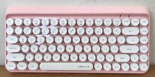 UBOTIE SK-621BT Retro Wireless Compact Portable Pink White Bluetooth Keyboard picture