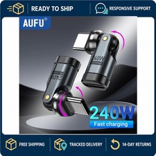 AUFU 240W USB-C to USB-C OTG Adapter 540° Rotating 5A Fast Charge Converter picture