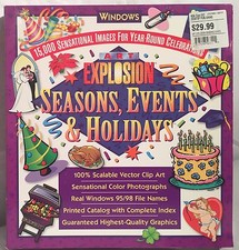 ART EXPLOSION Seasons, Events & Holidays Windows 95/98/NT CD-ROM Disc CIB Boxed picture