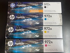 HP 972A PageWide Ink Cartridge Lot of 4 OEM Sealed 972A/4/OB picture