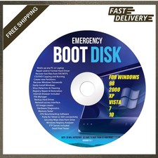 Windows Emergency Boot Disk for Windows 98, 2000, XP, Vista, 7, 10 PC Repair DVD picture