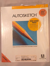 NEW SEALED Vintage Autodesk AutoSketch Version 3 CAD Software NOS IBM PC picture