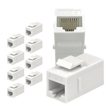 RJ45 Inline Coupler Cat7 Cat6 Cat5 Keystone Female Ethernet Connector 10 Pack picture
