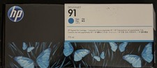 Genuine HP 91 C9467A DesignJet Cyan Ink Cartridge NEW OEM SEALED  Exp 07/2023 picture