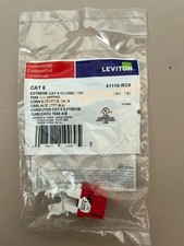 10 PACK  Leviton 61110-RC6 Cat 6 Keystone jack Gigabit RJ45 Red  pin picture