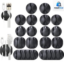 16PCS Black Cable Clips, Self Adhesive Cord Holder Cord Organizer picture