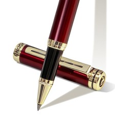 Luxury Rollerball Pens Gift Set, Schneider Ink Refill, 24K Gold Trim Red&Gold picture