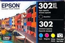 Epson 302XL 5pk Combo Ink Cartridges -Black Cyan Magenta Yellow EXP:2024 picture