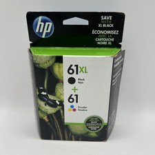 Genuine HP 61XL & 61 Ink Cartridge 2Pk Black/Tri-Color Combo Jan 2022 picture