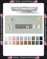 Leather Desk Protector Large Mouse Pad Non-Slip Waterproof Office Mat Grayish picture