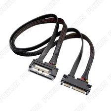 1 x 50cm SATA 22Pin 7+15 Male to Female Data Power Combo Extension Cable 22Pin picture
