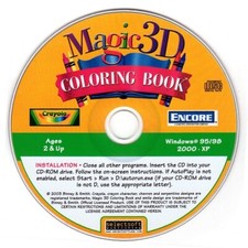 Crayola Magic 3D Coloring Book (Ages 2+) (PC-CD, 2003) Windows -NEW CD in SLEEVE picture