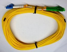 15M 50FT LC/APC to LC/UPC OS2 Single Mode Duplex OFNR Riser Fiber Patch Cable picture