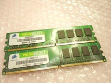2X LOT - Corsair DDR2 1GB Value Select Ram Memory 2x1GB VS1GB533D2 + VS1GB667D2 picture