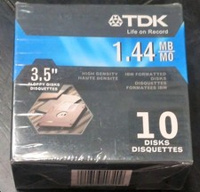 TDK 3.5in 1.44MB - 10-PACK - IBM Formatted High Density Floppy Disks picture
