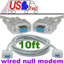 10ft long DB9pin Female~F Null Modem Cross/Nul wired,Serial RS232cable/Cord/Wire picture