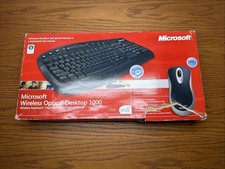 Microsoft Wireless Optical Desktop 1000 Keyboard Mouse Combo Spill Resistant NEW picture
