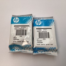 Lot 2 Genuine HP 67 & 67XL Ink Cartridges Black & Tri-Color 3YM57A 3YM55A - 2026 picture