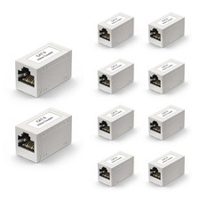 VCELINK Cat6 Coupler Shielded, Ethernet Cable Extender PoE, Small, silver picture
