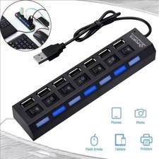 7-Port USB 2.0 Multi Charger Hub +High Speed Adapter ON/OFF Switch Laptop PC LOT picture