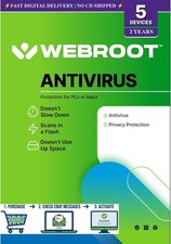 🔥 Webroot Antivirus 2026 | ONLINE KEY (NO CD) | 2 Year License, 5 Device PC/Mac picture