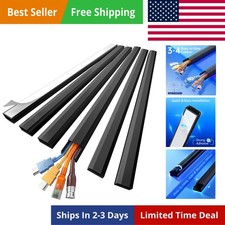 Black Cord Hider, 85in Cord Covers for 3-4 Wires on Wall, Large Cable Hider, ... picture