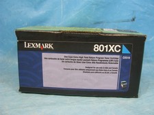 GENUINE LEXMARK 801XC EXTRA HIGH YIELD CYAN RETURN PROGRAM TONER CARTRIDGE NEW picture
