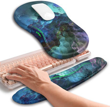 Hokafenle 2In1 Combination, Wave Keyboard Wrist Rest and Ergonomic Curvature Mou picture