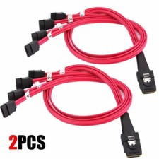 2x Mini SAS 10Gbps SFF-8087 36Pin to 4 SATA Hard Drive Splitter Cable 50cm USA picture
