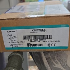 50- Panduit CMBWH-X Pan-Net Mini-Com 1-Port Blank Module White Box of 50 Sealed. picture