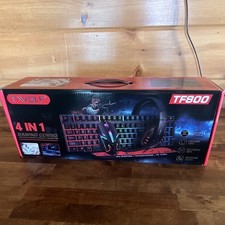 T-WOLF TF800 4-in-1 Wired Gaming Combo LED QWERTY Keyboard Mouse Headset Pad picture