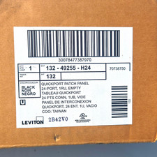 Leviton QuickPort 24-Port 1U 19in Rackmount Patch Panel Empty Black 49255-H24 picture