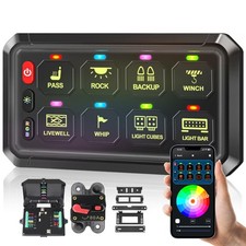 RGB 8 Gang Switch Panel,12-24V Bluetooth APP 230FT 433MHZ Long Range, Auxilia... picture