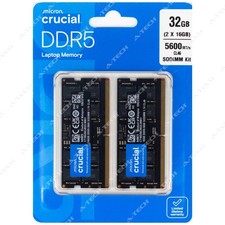 Crucial 32GB 2x16GB PC5-44800 Factory Sealed Laptop Memory RAM (CT2K16G56C46S5) picture