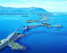 Landscape sea bridge architecture highway road norway Custom Gaming Mat Desk picture