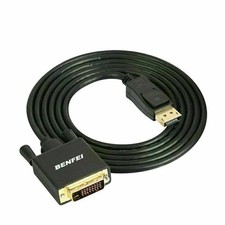 *3-Pack* DisplayPort to DVI Adapter 6FT Cables DP to DVI Converter M-M Gold picture