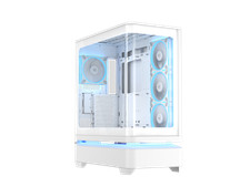ASUS Prime AP304 White ARGB ATX PC Gaming Case Tempered Curved Glass; Four picture