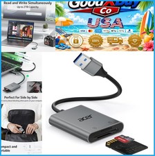 USB SD Card Reader 3.0 Aluminum Dual Slot SD Micro SDXC UHS-I 5Gbps Plug and picture
