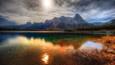 Landscape nature r sunset lake mountains reflection Custom Gaming Mat Desk picture