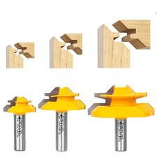 MNA 45 Degree Lock Miter Router Bit 3-Piece Set for 1/2 3/4 1 Inch Cutting Heigh picture