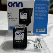 Onn. HP 61 Black Ink Cartridge Works with HP Printers Exp 06/27 picture