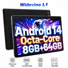 10.1” HD Tablet – Android 15, 8-Core A523, 8GB RAM 64GB ROM, WiFi 6, PC Mode picture