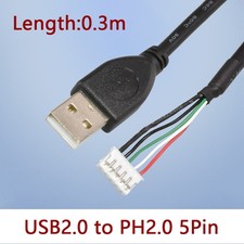 USB 2.0 A Male to PH2.0 5Pin Cable JST 2.0mm Pitch Wire Harness Adapter 0.3m picture